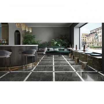 Бордюр Coliseumgres (Колизеум Грес) Флоренция черный лаппатированный 7.2х45 см (610090002006)