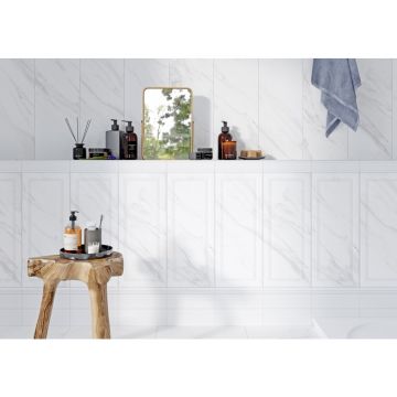 Бордюр Gracia Ceramica (Грация Керамика) Ceramic white белый 02 - глянцевый 6х25 см 010200000123