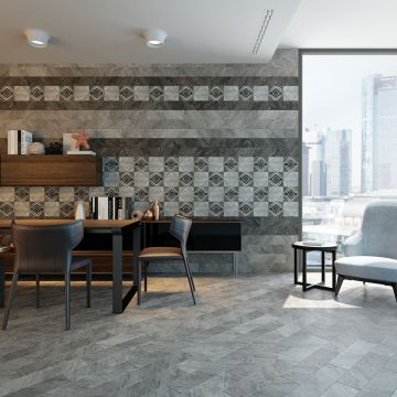 Плитка настенная Gracia Ceramica (Грация Керамика) Everstone grey серый PG 01 20х20 см 010400000253