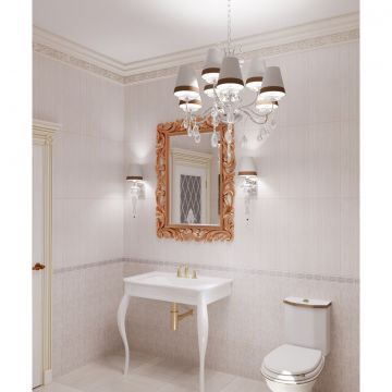 Бордюр Gracia Ceramica (Грация Керамика) стеклянный Glass light cappuccino 2х60 см 010213001150