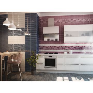 Плитка настенная Gracia Ceramica (Грация Керамика) Marchese lilac лиловый 02 10х30 см 010101004559