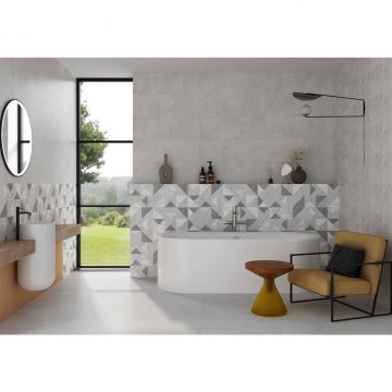 Плитка настенная Gracia Ceramica (Грация Керамика) Origami grey серый 03 30х90 см 010100001308