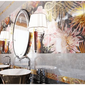 Бордюр Gracia Ceramica (Грация Керамика) Princess black черный 01 6.5х60 см 010212001821