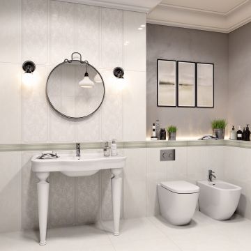 Плитка настенная Gracia Ceramica (Грация Керамика) Saphie white 01 30х90 см 010301002136