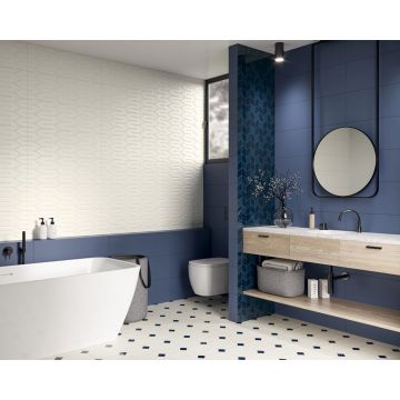 Настенная плитка Paradyz (Парадайз) Nightwish Navy Blue Tonal Struktura Rekt 25x75 см, ректификат