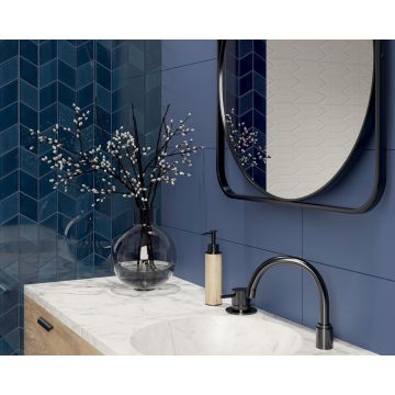 Настенная плитка Paradyz (Парадайз) Nightwish Navy Blue Tonal Struktura Rekt 25x75 см, ректификат