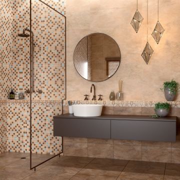 Плитка настенная Keramin (Керамин) Бирма 3С тип 1 беж мозаика 27.5х40 см