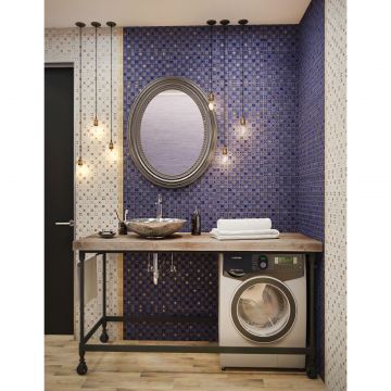 Плитка настенная Keramin (Керамин) с антибактериальным покрытием Калипсо 2Т синий 27.5х40 см