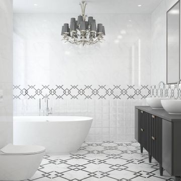 Плитка настенная Keramin (Керамин) Монте 7Д белый 30х90 см