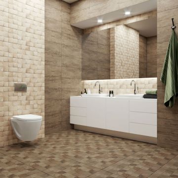 Бордюр Keramin (Керамин) Шиен 6Д темно-бежевый 8.1х75 см