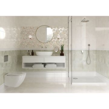 Декор Шахтинская плитка (Шахты) Флора бежевый 01 25х40 см