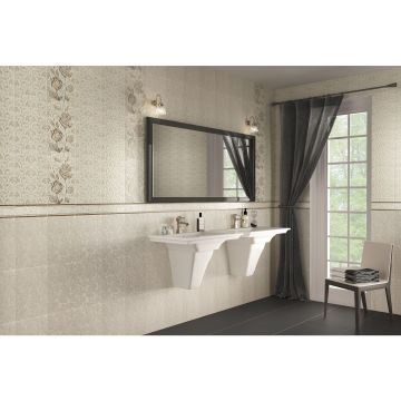 Декор Шахтинская плитка Fiora white бежевый 02 25х40 см (10301001848)