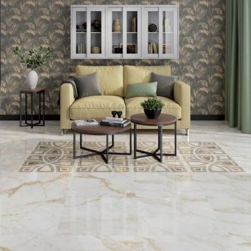 Керамогранит М-Квадрат (Кировская керамика) ProGres (Прогрес) Палацио Деко Бежевый Матовый 60х60 см (NR0351)