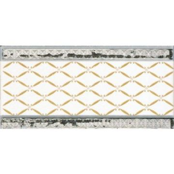 Бордюр Ape Ceramica (Апе Керамика) Cenefa Delis Blanco Silver 20x10 см, S001228