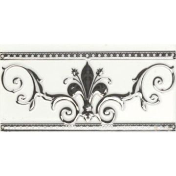 Бордюр Ape Ceramica (Апе Керамика) Cenefa Noblesse Blanco Silver 20x10 см, S001224