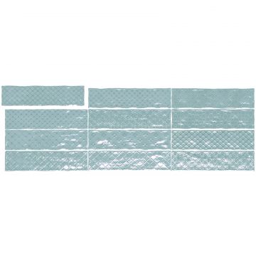 Настенная плитка El Barco (Эль Барко) Music Azul Decor (12 видов рельефов, 12 рисунка) 7,5х30 см (78800480)