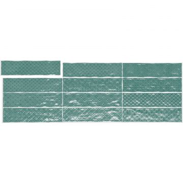 Настенная плитка El Barco (Эль Барко) Music Verde Decor (12 видов рельефов, 12 рисунка) 7,5х30 см (78800490)