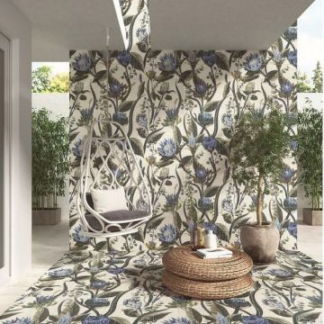 Панно Mainzu (Маинзу) Murales Optym Mural Blu Leaves 120х120 см