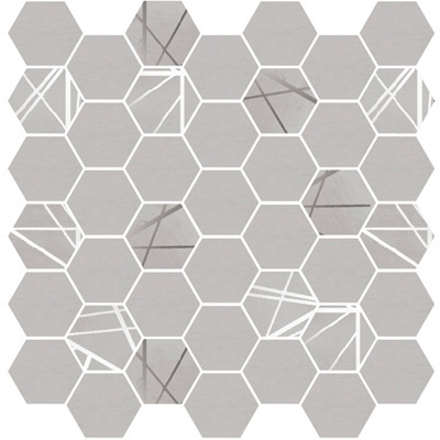 Керамическая плитка Delacora Baffin Gray Mosaic Dark 31,6х29,7 см Серая, серебристая DW7BFN25