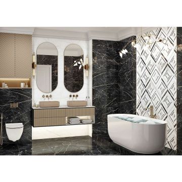 Настенная плитка Delacora (Делакора) Bohema Black 24,6х74 см WT15BHM99R