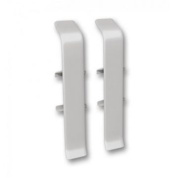 Соединитель к плинтусу ПВХ колл. Deconika (Деконика) (85 мм) 002 Светло-серый (Д-П85-С)