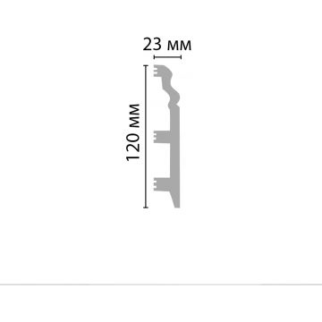 Напольный плинтус Decomaster из дюропласта под окраску белый 120х23х2000 мм D233 ДМ