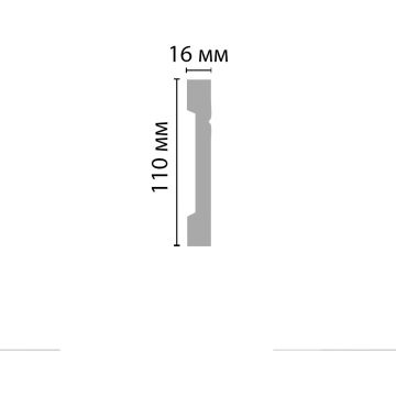 Напольный плинтус Decomaster из дюропласта под окраску белый 110х16х2000 мм A017