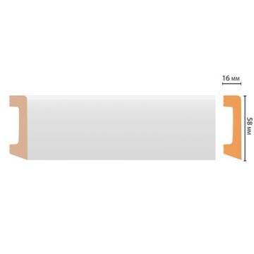 Напольный плинтус Decomaster (Декомастер) из полистирола 16х58х2400 мм D234 ШК/155-13-766-26