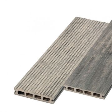 Террасная доска ДПК пустотелая двухсторонняя Woodvex (Вудвекс) Select Colorit 146х22 мм Бело-Серая