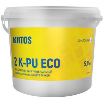 Клей для паркета универсальный Kiitos (Киитос) двухкомпонентный 2k PU (2к ПУ) полиуретановый Eco A+B (5+0,5 кг) 5,5 кг