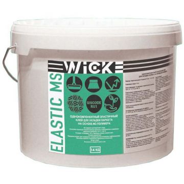 Клей для паркета Wicke (Виске) Elastic MS (Вик Эластик МС) эластичный однокомпонентный 1k на основе MS-полимеров 14 кг