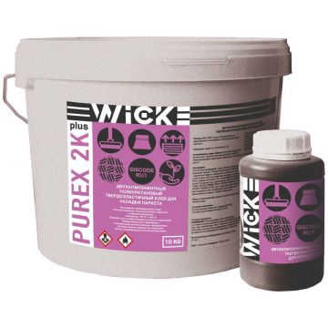 Клей для паркета Wicke (Виске) Purex (Вик Пурекс) твердоэластичный двухкомпонентный 2k PU (2к ПУ) полиуретановый Plus A+B (9+1) 10 кг