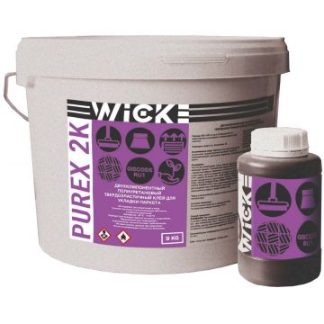 Клей для паркета Wicke (Виске) Purex (Вик Пурекс) универсальный двухкомпонентный 2k PU (2к ПУ) полиуретановый A+B (9+1,1) 10,1 кг