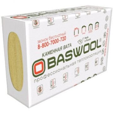 Теплоизоляция Baswool (Басвул) Фасад 100 1200х600х100 мм 3 шт (100 кг/м3; 0,216 м3; 2,16 м2)