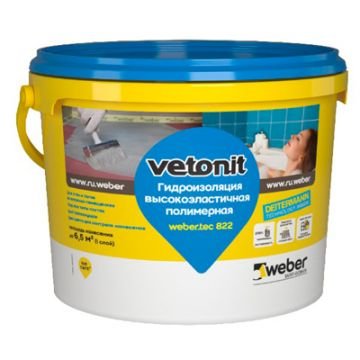 Мастика для гидроизоляции Weber.tec (Ветонит) 822 серая 4 кг