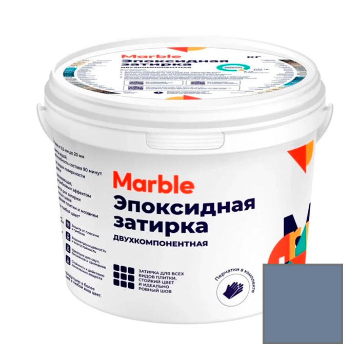 Затирка эпоксидная двухкомпонентная Marble (Марбл) № 303 морской шторм 1 кг