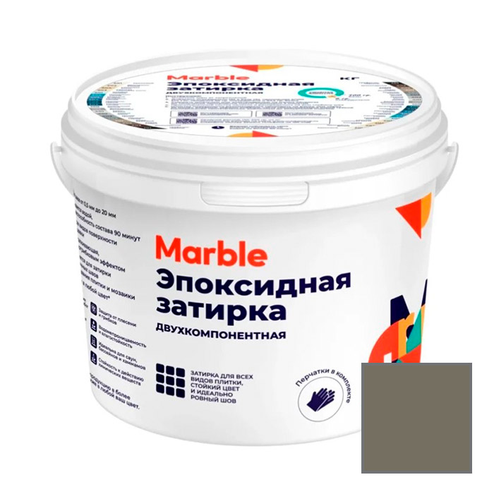 Затирка эпоксидная двухкомпонентная Marble (Марбл) № 502 серая умбра 1 кг