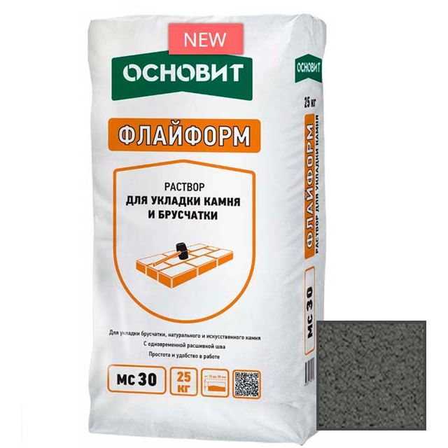 Раствор для укладки камня Основит (Osnovit) Флайформ MC30 темно-серый 022 25 кг