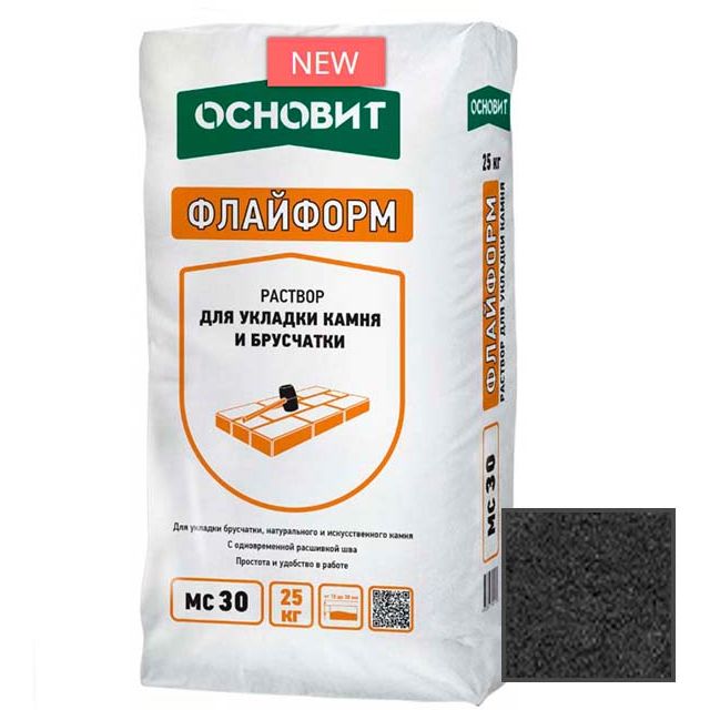Раствор для укладки камня Основит (Osnovit) Флайформ MC30 графит 023 25 кг