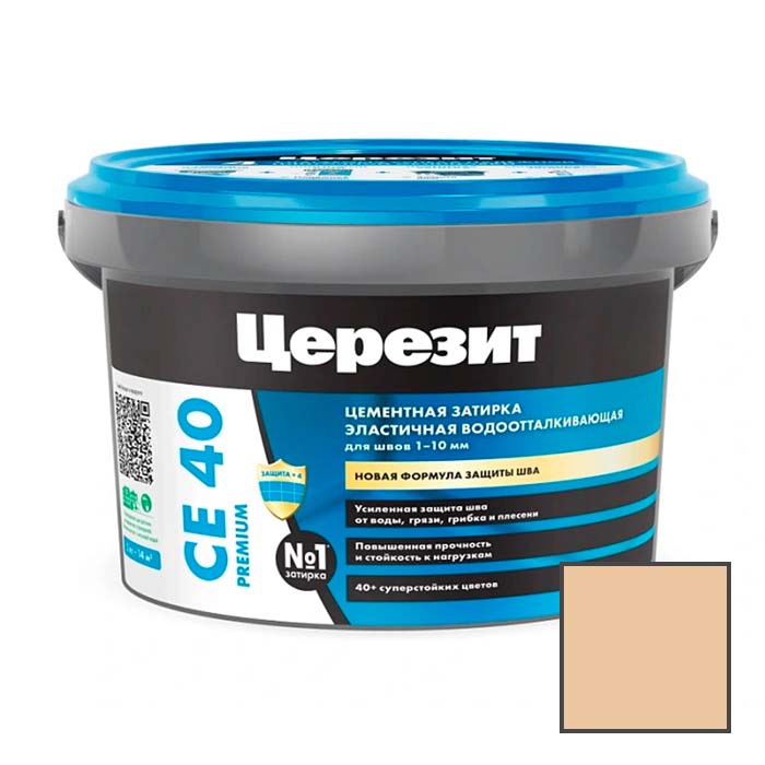 Затирка цементная эластичная Ceresit (Церезит) CE 40 Premium Персик № 28 2 кг