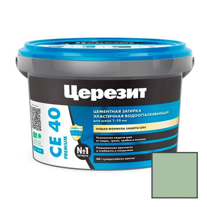 Затирка цементная эластичная Ceresit (Церезит) CE 40 Premium Киви № 67 2 кг
