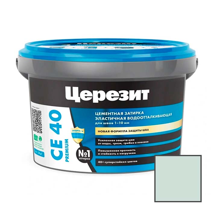 Затирка цементная эластичная Ceresit (Церезит) CE 40 Premium Мята № 64 2 кг