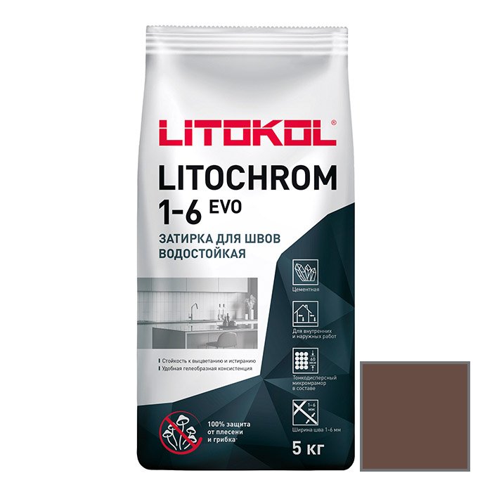 Затирка цементная Litokol (Литокол) Litochrom 1-6 Evo LE.240 венге 5 кг