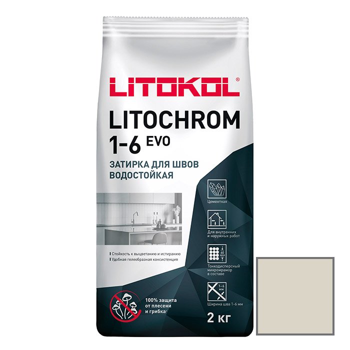 Затирка цементная Litokol (Литокол) Litochrom 1-6 Evo LE.210 карамель 2 кг