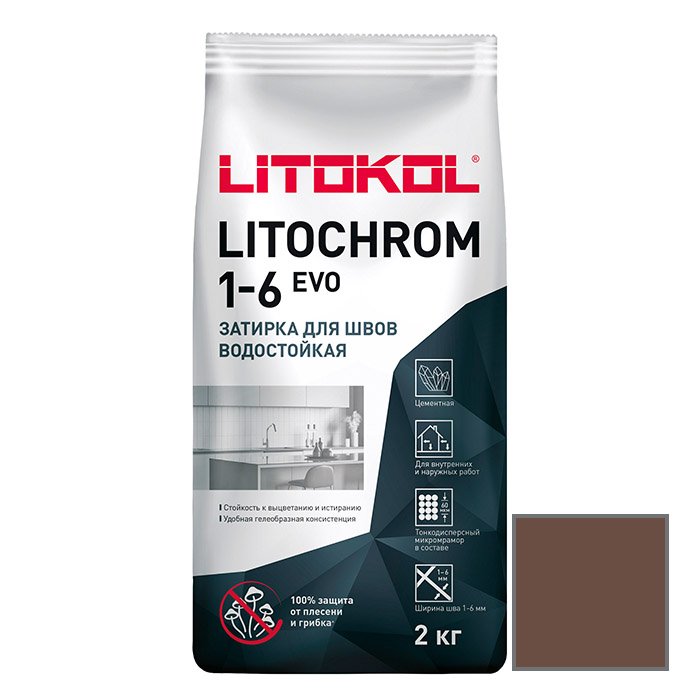 Затирка цементная Litokol (Литокол) Litochrom 1-6 Evo LE.240 венге 2 кг