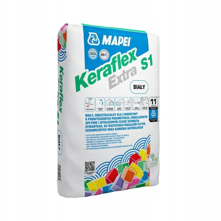 Клей для плитки Mapei Keraflex Extra S1 белый 25 кг