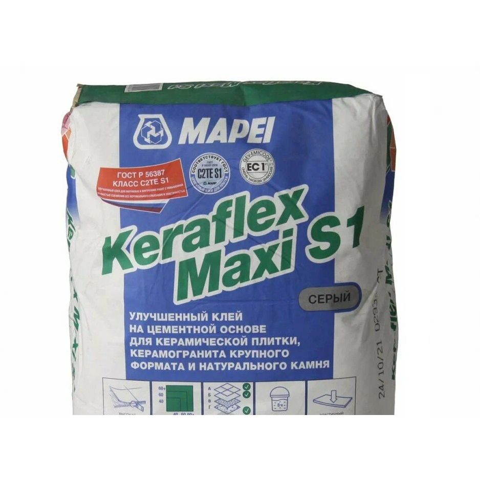 Клей для плитки Mapei Keraflex Maxi S1 серый 25 кг
