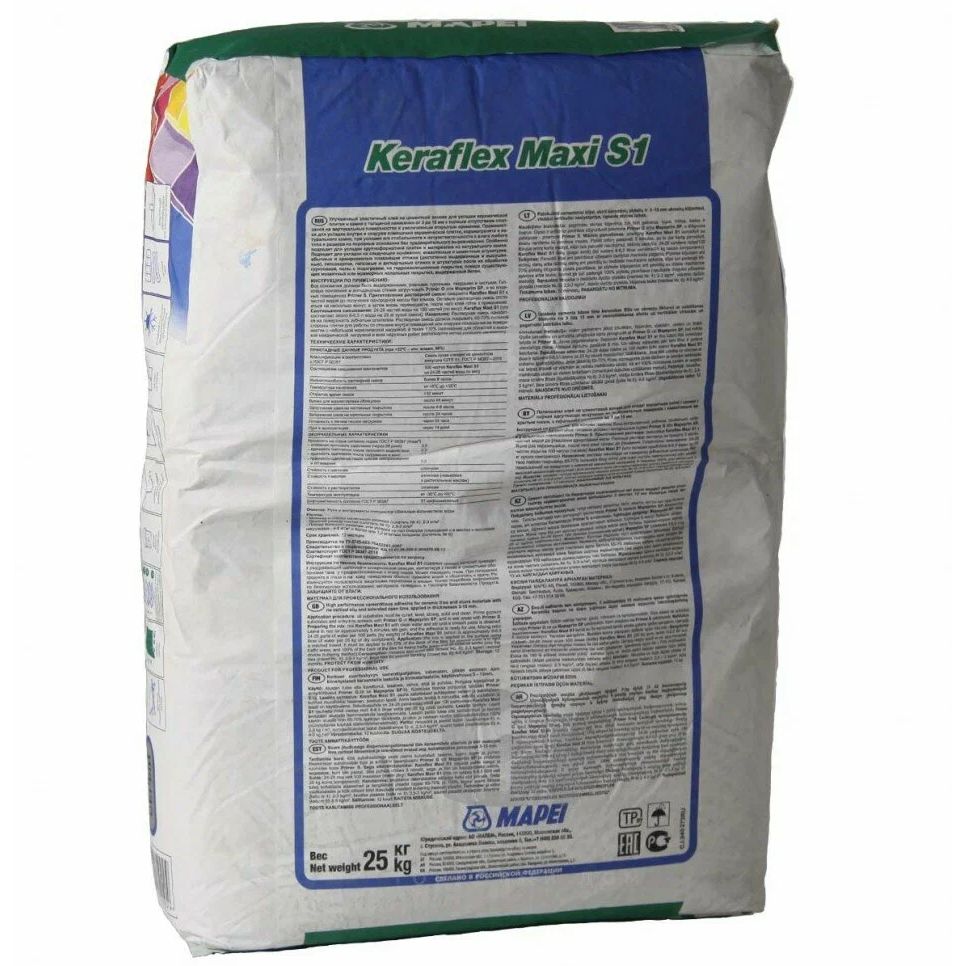Клей для плитки Mapei Keraflex Maxi S1 серый 25 кг