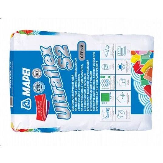 Клей для плитки Mapei (Мапей) Ultraflex S2 серый 25 кг