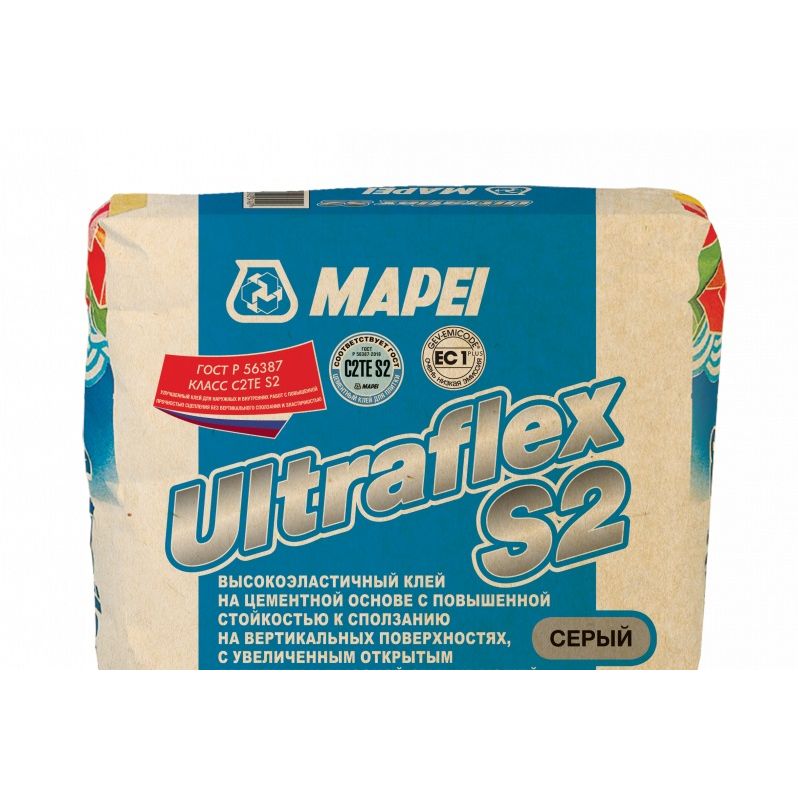 Клей для плитки Mapei (Мапей) Ultraflex S2 серый 25 кг
